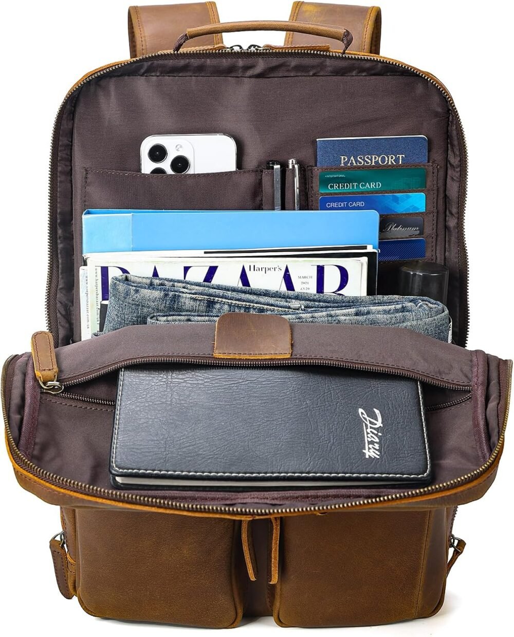 Full Grain Leather Laptop Backpack - Image 2